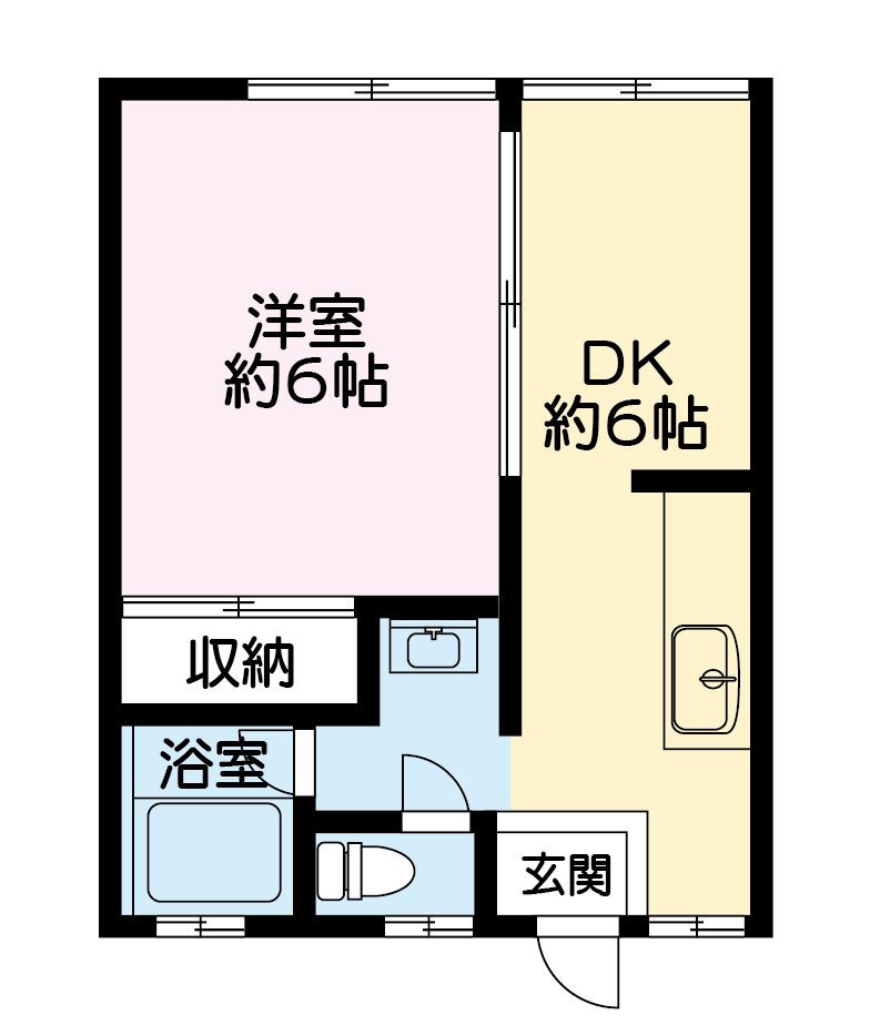 熊本市北区清水東町のアパートの間取り