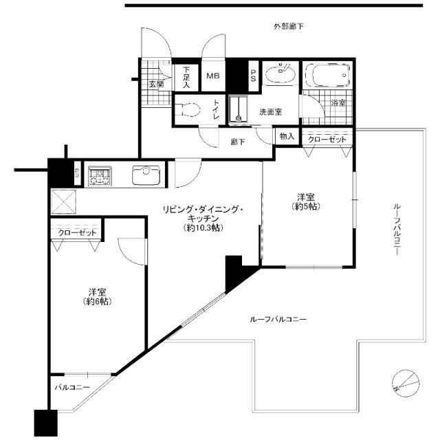 豊島区北大塚のマンションの間取り