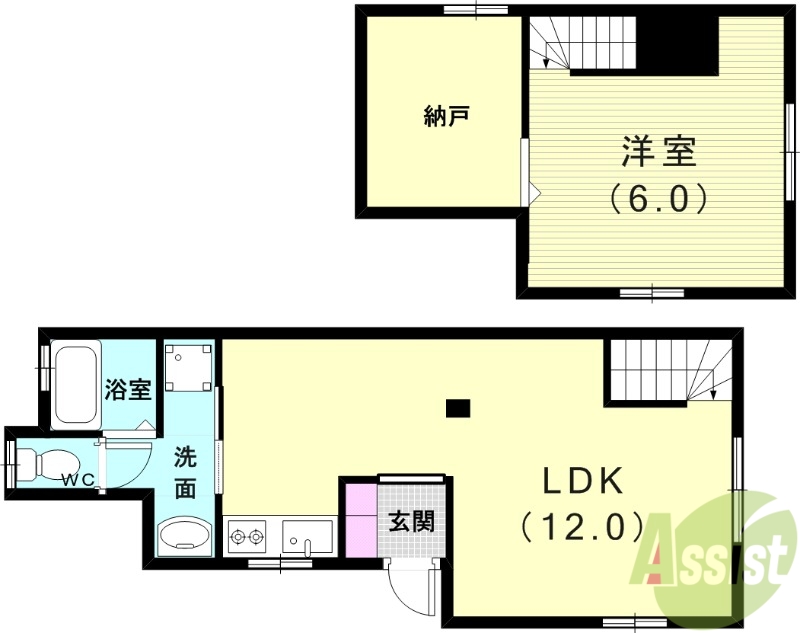 茶園場町貸家の間取り