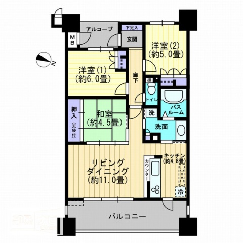 サーパスサンポート高松ベイタワーの間取り