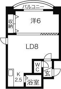 【札幌市中央区南一条西のマンションの間取り】