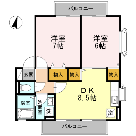 サニーヒル　Ｂの間取り