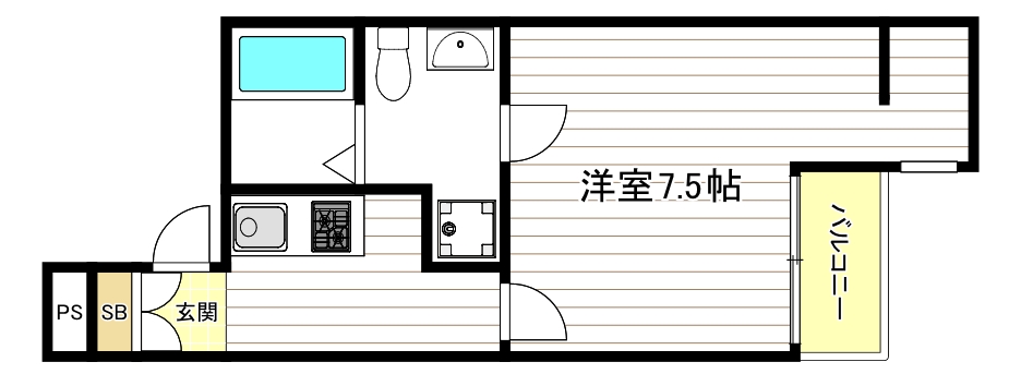 大阪市此花区酉島のアパートの間取り