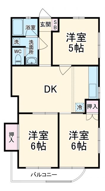 川崎市多摩区宿河原のマンションの間取り