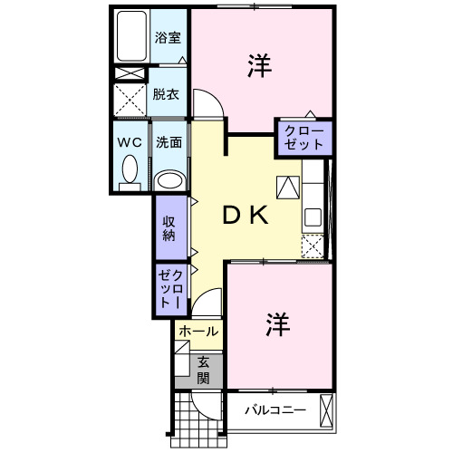 スプリング　ピ チの間取り