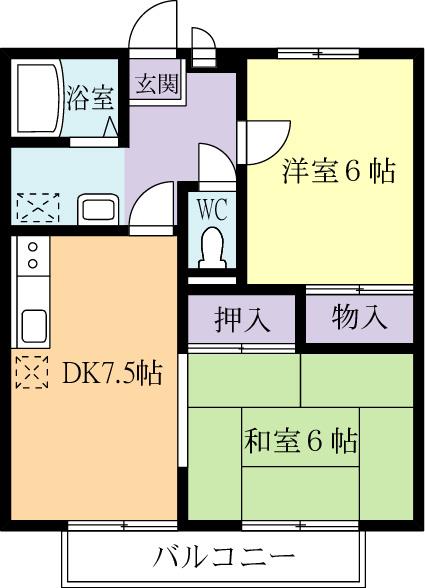 コーポラスヒロＤの間取り