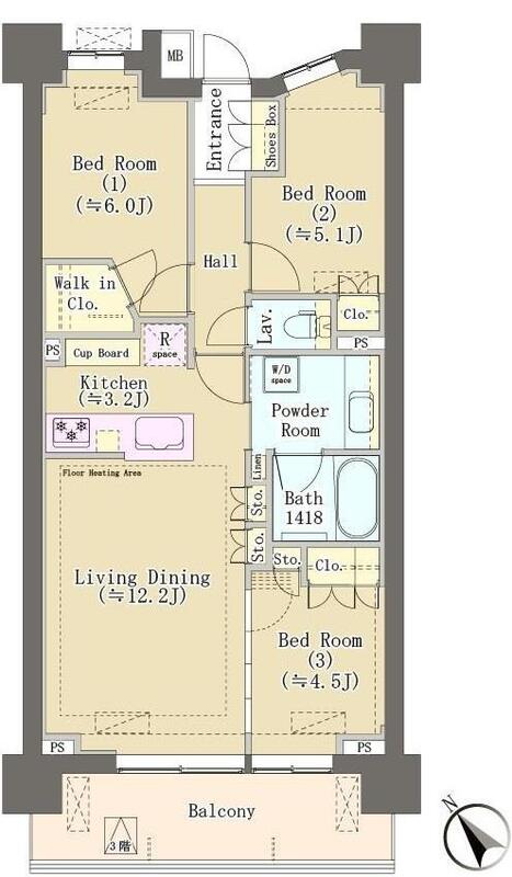 柏市あけぼののマンションの間取り