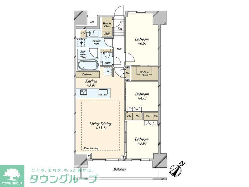 中央区築地のマンションの間取り