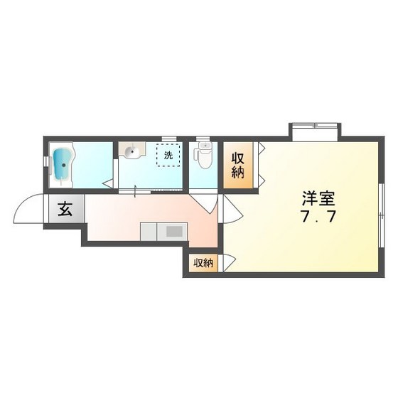 岡山市中区土田のアパートの間取り