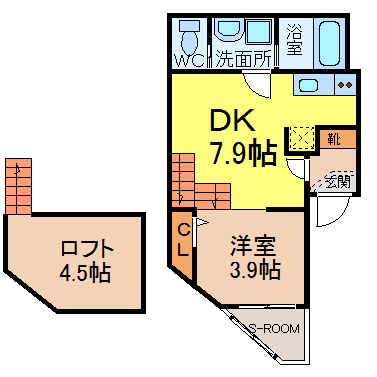 名古屋市中川区八田本町のアパートの間取り