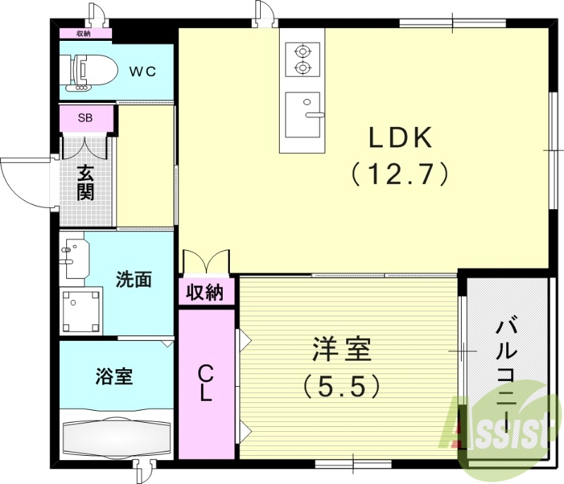 アベニール東出町の間取り