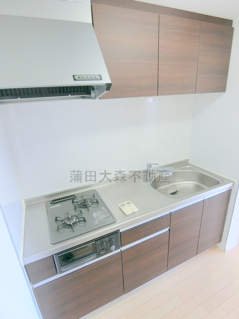 キッチン　グリル付き２口ガスコンロのシステムキッチン