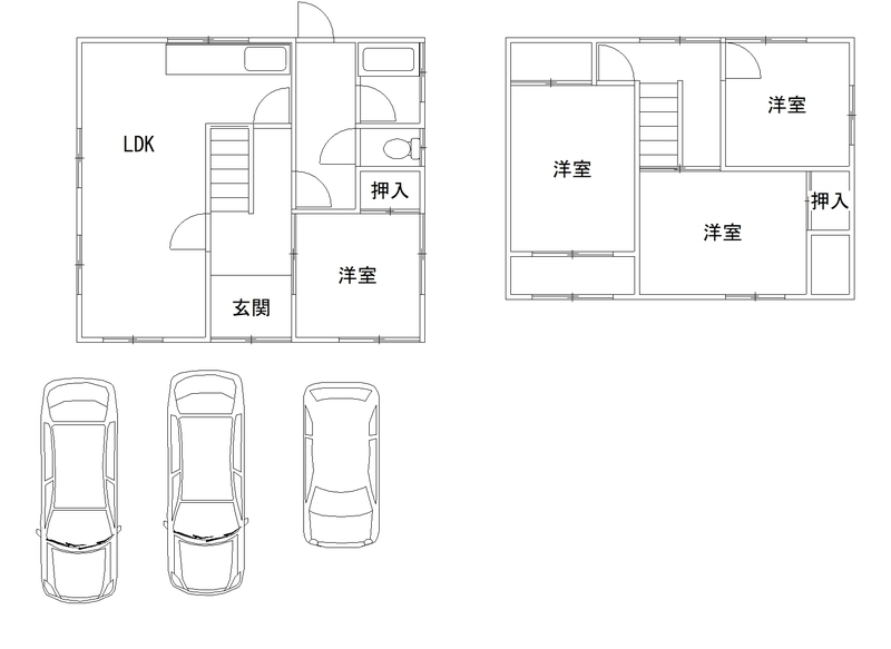 南海加太線 加太駅 徒歩26分 2階建 築46年の間取り写真