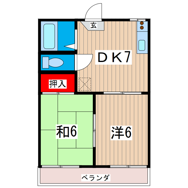 日立市多賀町のアパートの間取り