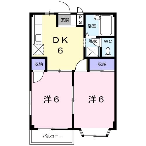 【松本市大字原のアパートの間取り】