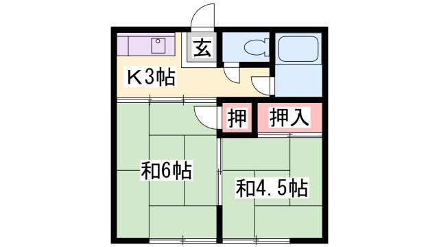 加古川市平岡町新在家のアパートの間取り