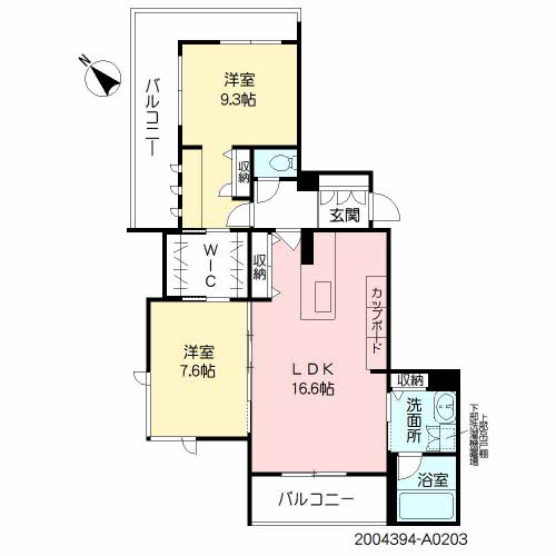 熊本市中央区新屋敷のアパートの間取り