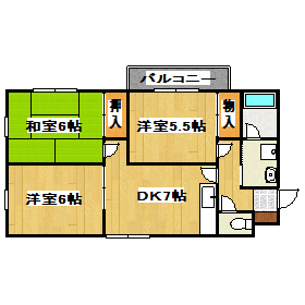 神戸市西区竜が岡のアパートの間取り