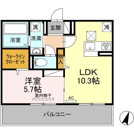 姶良市宮島町のアパートの間取り