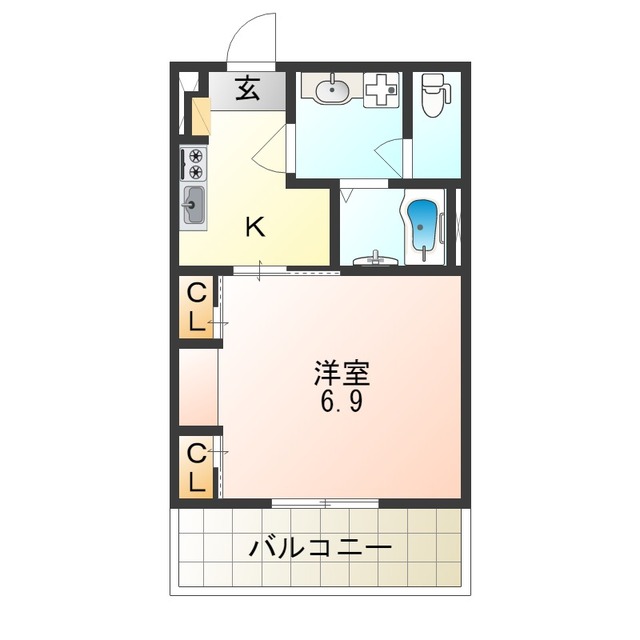 大阪市都島区都島中通のマンションの間取り