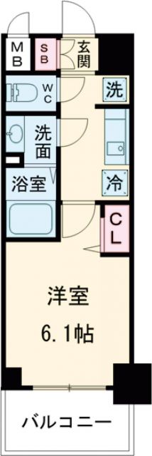 神戸市兵庫区大開通のマンションの間取り