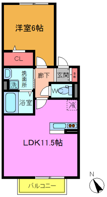 船橋市行田町のアパートの間取り