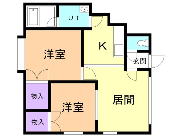 苫小牧市山手町のアパートの間取り