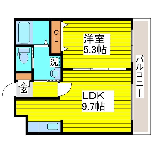 札幌市東区北十四条東のマンションの間取り