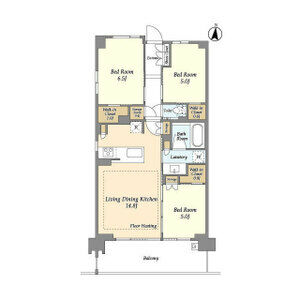 【荒川区町屋のマンションの間取り】