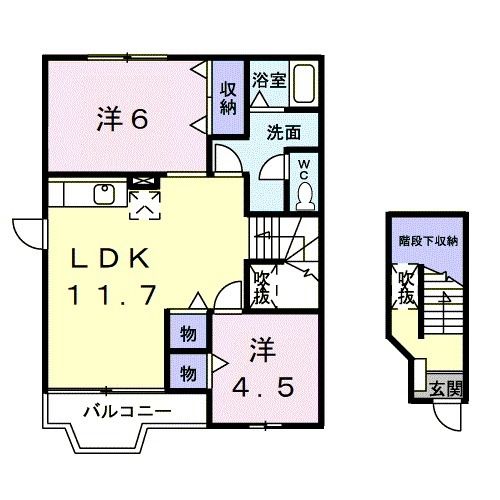 紀の川市名手市場のアパートの間取り