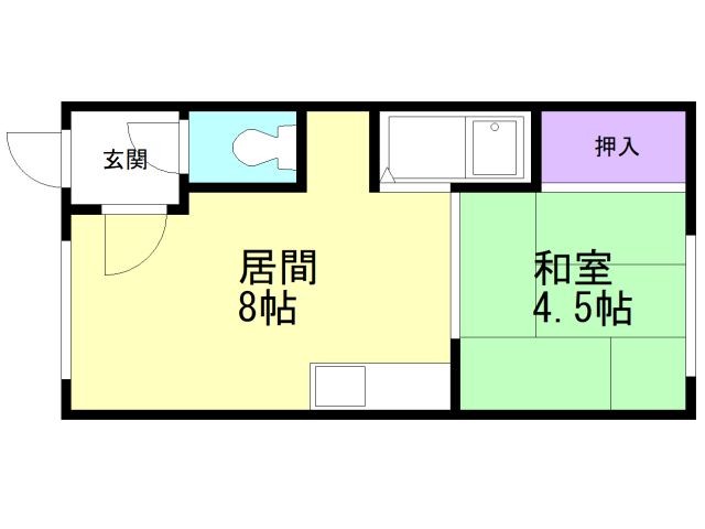 函館市宮前町のアパートの間取り