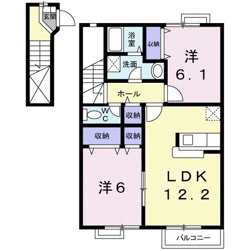 紀の川市粉河のアパートの間取り