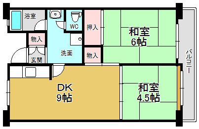 佐野湊団地　１号棟の間取り