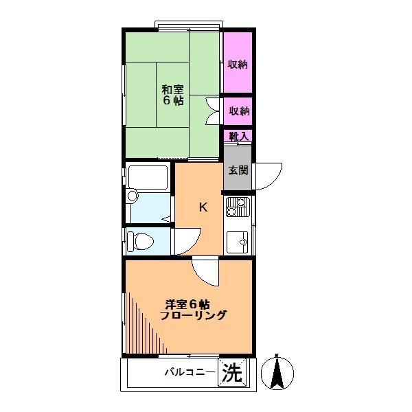 品川区旗の台のアパートの間取り