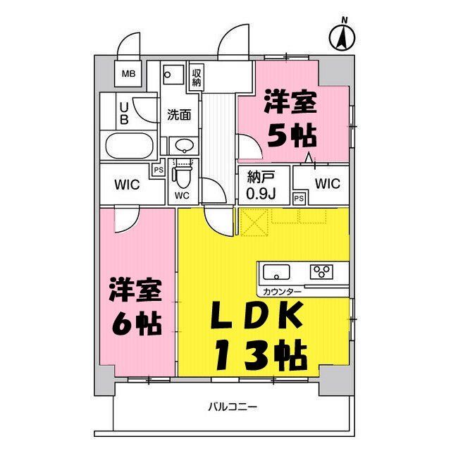 さいたま市浦和区仲町のマンションの間取り