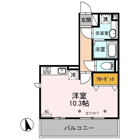 太田市南矢島町のアパートの間取り