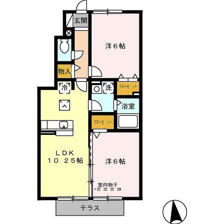 愛西市日置町のアパートの間取り