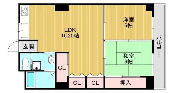 メガロコープ平野3号棟の間取り