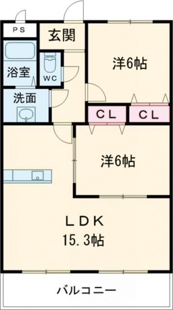 桑名市長島町又木のマンションの間取り