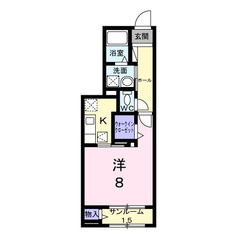 八戸市大字長苗代のアパートの間取り