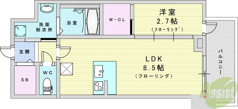 吹田市江坂町のマンションの間取り