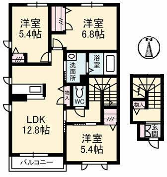 シャーメゾングリナージュの間取り