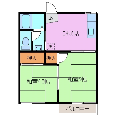 ハイツオオクラ2の間取り