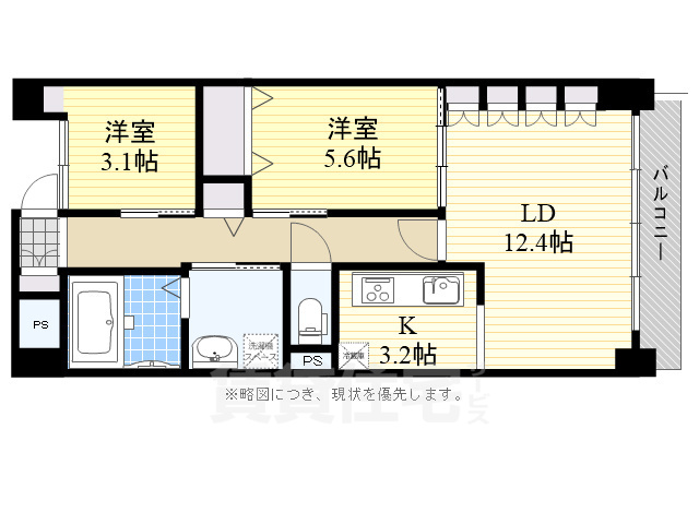 堺市堺区大浜北町のマンションの間取り