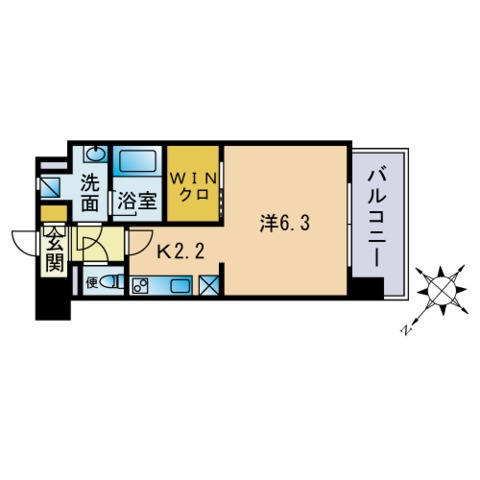 福岡市博多区比恵町のマンションの間取り