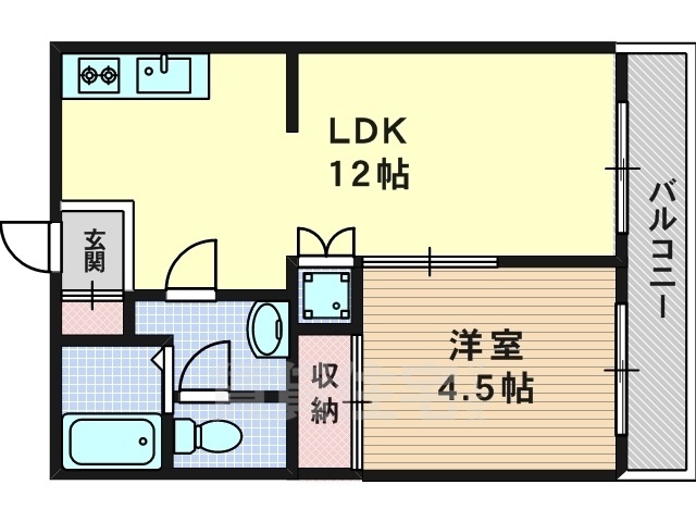 京都市西京区桂坤町のマンションの間取り