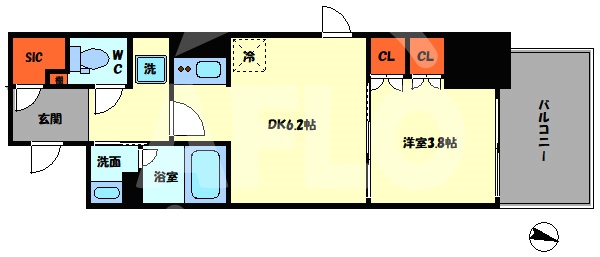 クレストコート靭公園THE CLASSの間取り