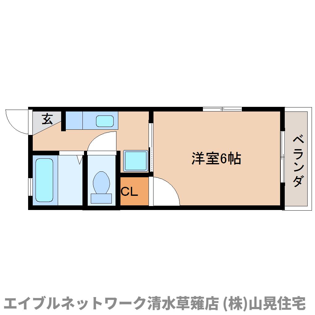 静岡市清水区鳥坂のアパートの間取り