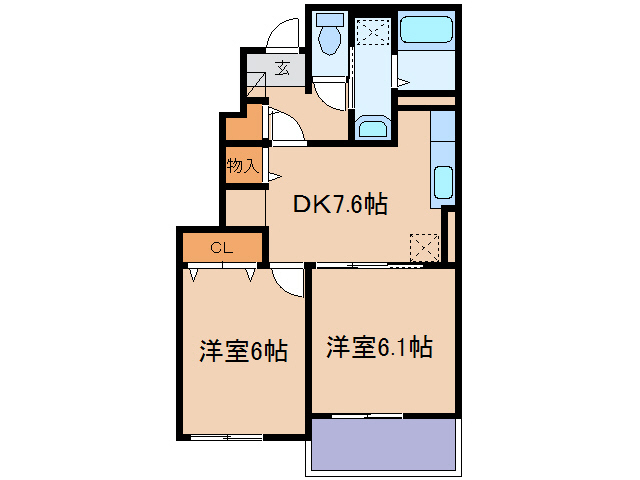 小田郡矢掛町矢掛のアパートの間取り