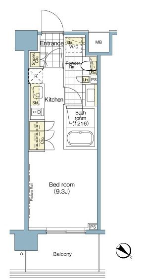 港区赤坂のマンションの間取り